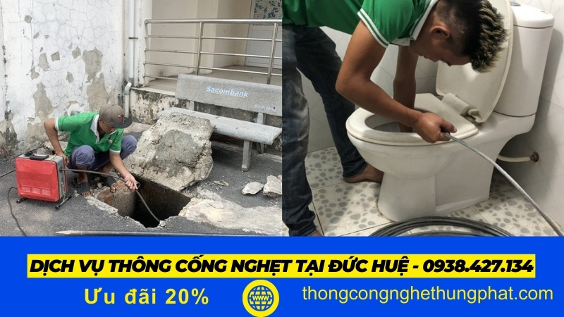 Dịch vụ thông cống nghẹt tại đức huệ